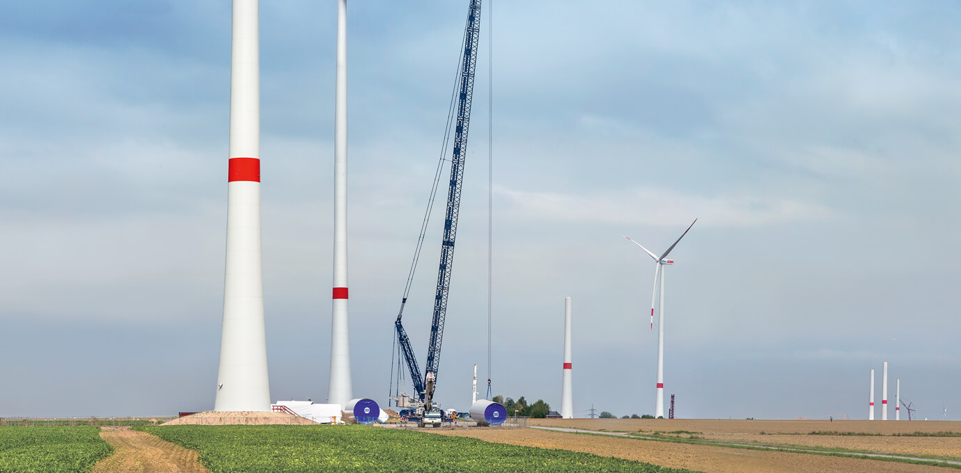 Imagefotografie einer Windkraftanlage geprüft von Bauwerk Consulting