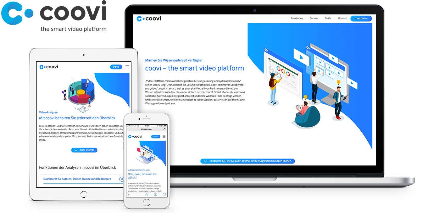 Website der Marke coovi entwickelt von georg design
