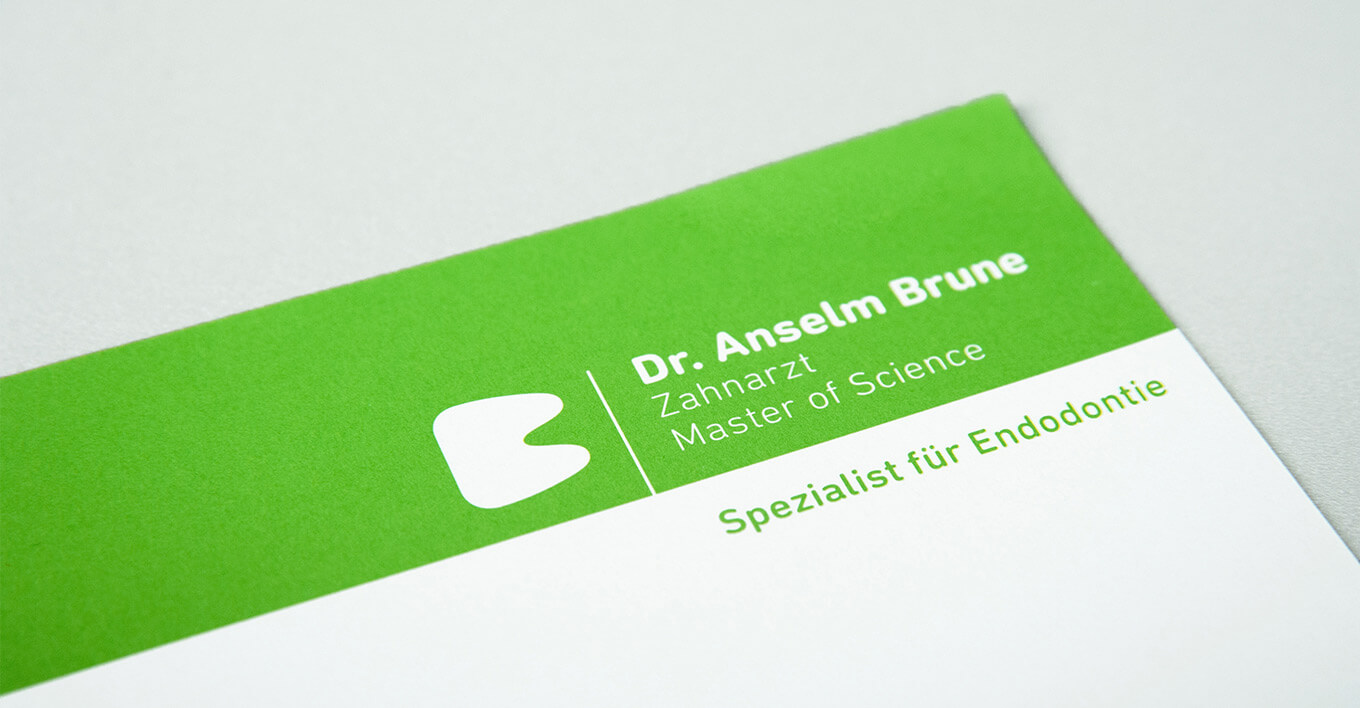 Beispielhafte Ansicht der neuen Corporate Identity für Dr. Brune