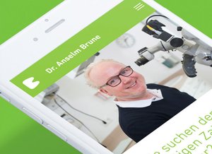 Link zur Referenz Zahnarzt Dr. Brune Website von Georg design