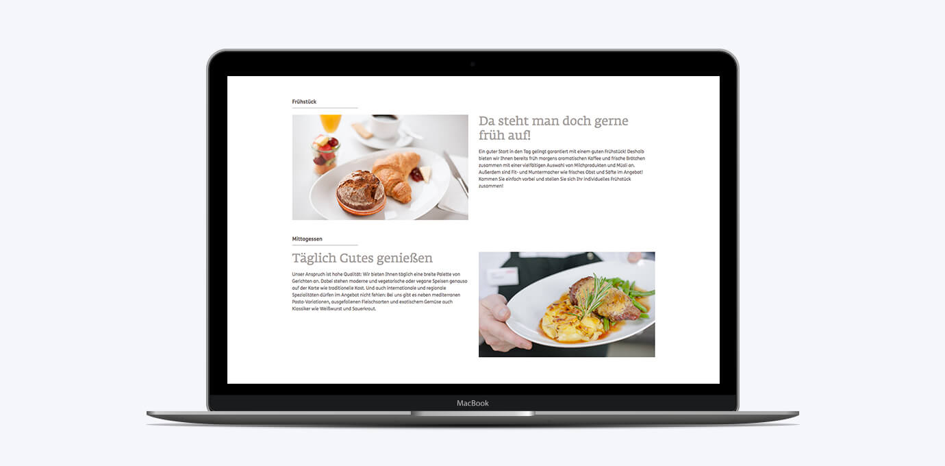 Desktopansicht der von Georg Design neu gestalteten ERGO Gourmet Website