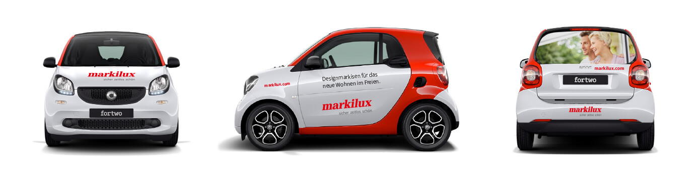 Entwickelte Fahrzeugbeschriftung für Markilux