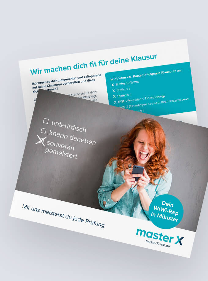 Flyer für master X im neuen Corporate Design entwickelt von georg design 