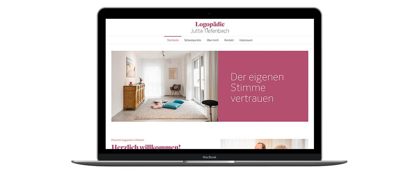 Website der Logopädin Jutta Tiefenbach aus Nottuln